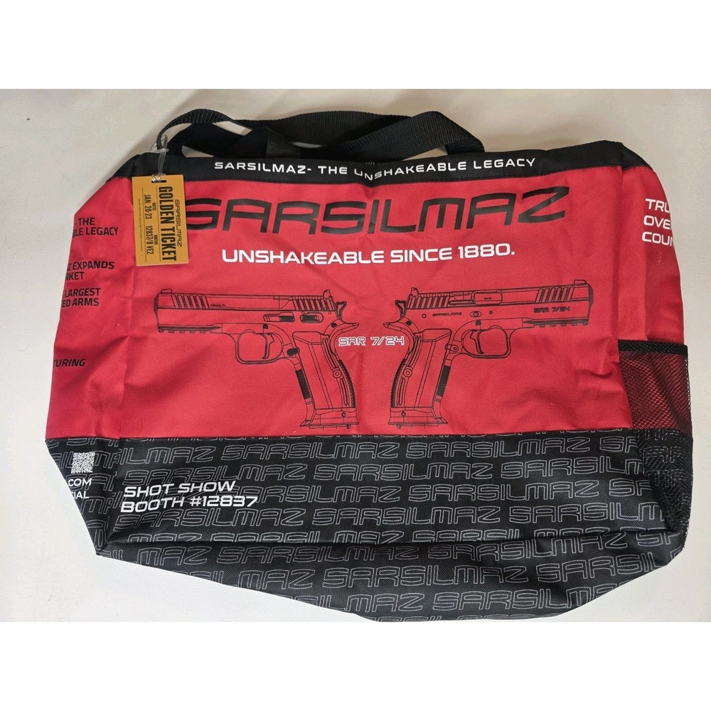 NEW Sarsilmaz SAR9 NRA Show Gun Range Tote Bag Golden Ticket Promo 18'x14'x7'